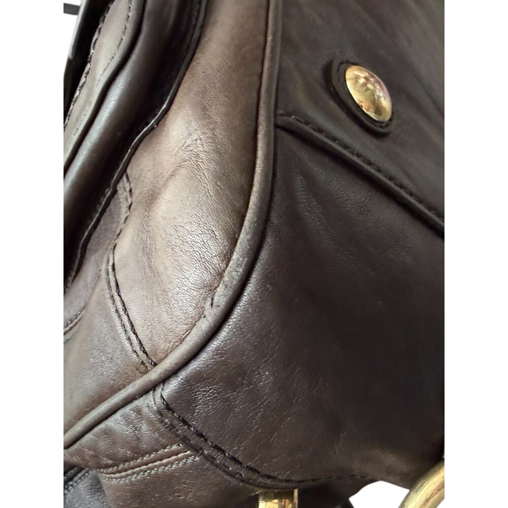 COACH 12475 Hampton Lindsay Espresso Brown Leather Brass Turnlock Hangtag y2k - Picture 12 of 14